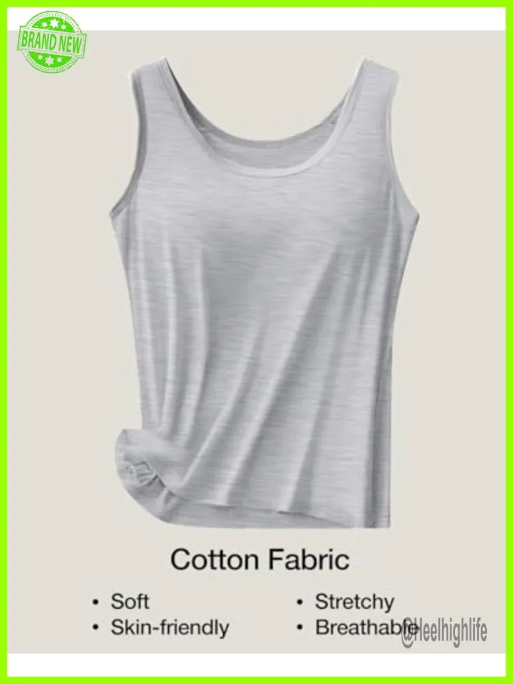 2-Pack Women's Built-in Bra Tank Tops Sleeveless Cami Shirts